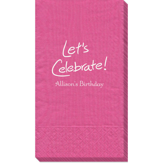 Fun Let's Celebrate Moire Guest Towels